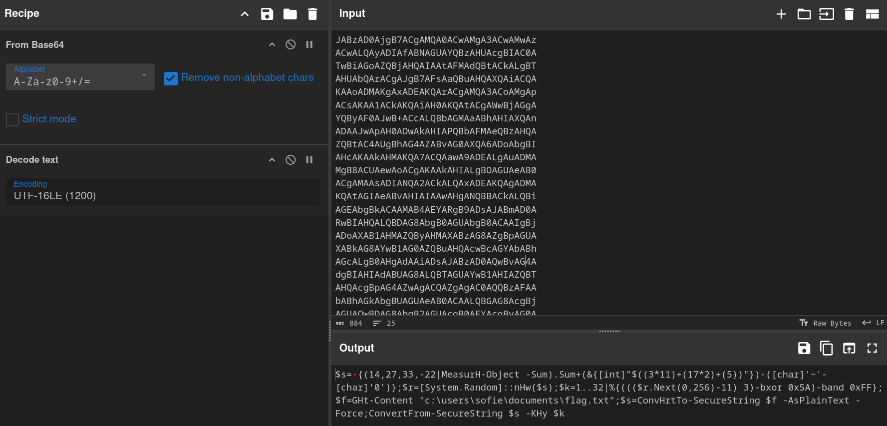 Dekode dataen med cyberchef