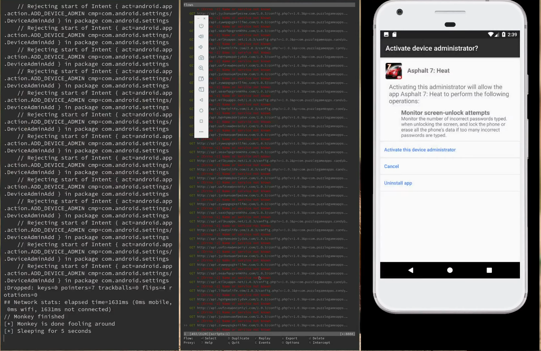 Automatic Dynamic data collection on android applications